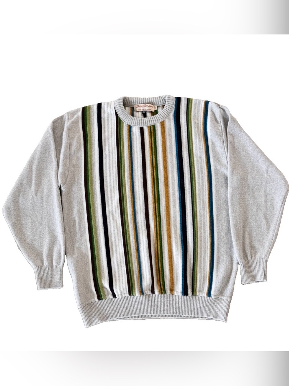 Vtg Norm Thompson Soft Cotton Sweater Rare Unique EUC Large